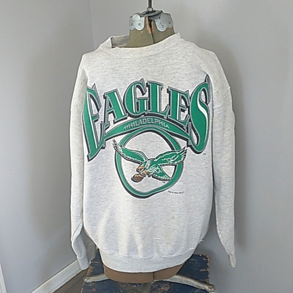 VTG 1995 LOGO 7 PHILADELPHIA EAGLES FOOTBALL SWEATSHIRT  MADE IN THE USA MENS L